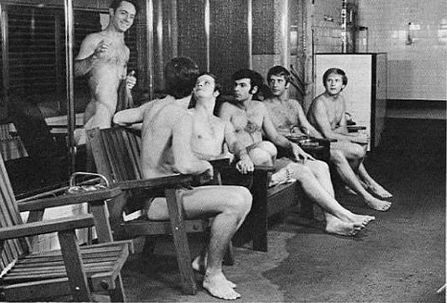 In the 1970s, bathhouse culture formally came out. No longer were the steamy rabbit warrens of rooms and moldy tile walls the hiding place of men looking for discreet connections and quick sex the only scene. The bathhouse returned to its function as a gathering place for men to connect, converse and build friendships and relationships, not unlike the ancient Greek and Roman baths as well as the Turkish hammams.